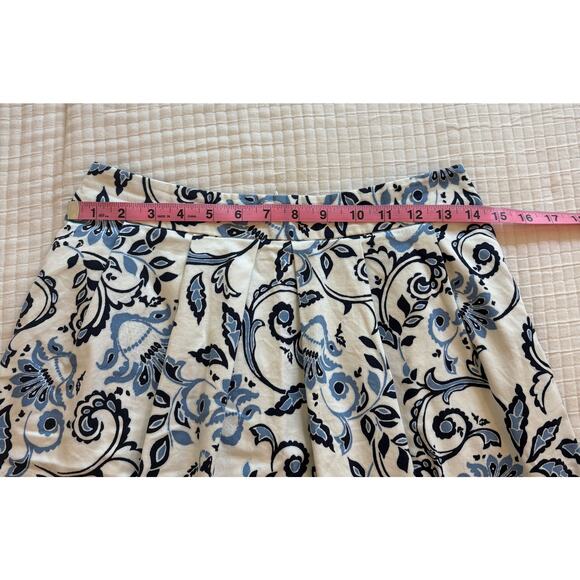 Loft Blue Paisley Short A Line Skirt Size 0P - Picture 5 of 6